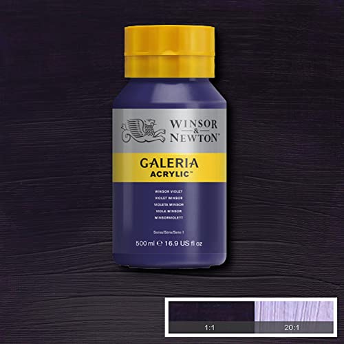 Image of Winsor & Newton Galeria Acrylic Colour - Jar of 500 ML - Winsor Violet (728) - Highly Pigmented Lightfast Artists' Acrylic Paints for Canvas, Wood, Fabric & Paper