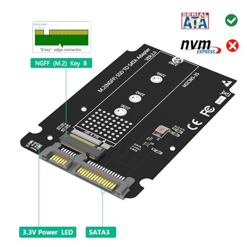 Adaptador Mustpoint M.2 a Caja SATA 2.5" con soporte SATA 3.0 y carcasa de 7mm miniatura 5