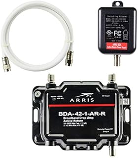 Arris 1-Port Cable, Modem, TV, OTA, HDTV Amplifier Signal Booster with Active Return And Coax Cable Kit