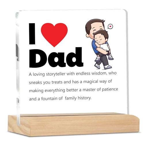 Giftplease Sign Dad A Loving Storyteller Plaque with Wood Stand H...