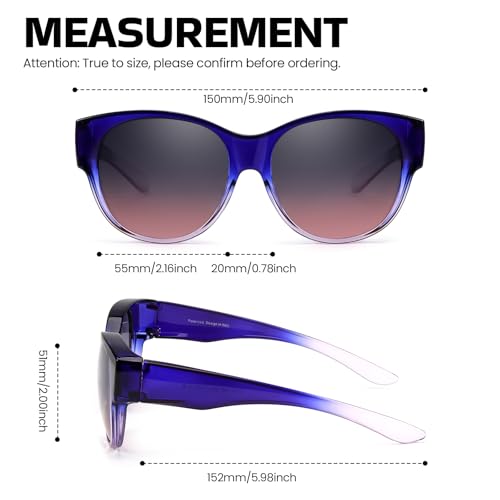 Image of Xfeel Polarized Over Glasses Sunglasses for Women Fitover Sun Glasses | Sunglasses that Fit Over Glasses, UV400 Protection, Outdoor Driving Shades, Over Reading /Prescription Glasses Sunglasses