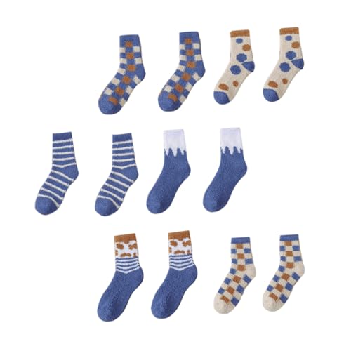 12 Pairs British Socks Women's Socks Coral Fleece Material Miss Non-slip