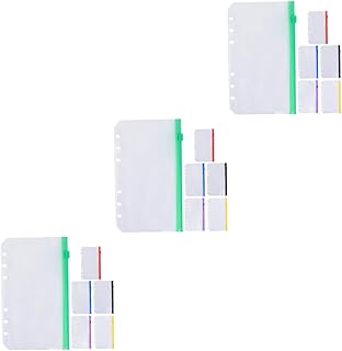 Abaodam 18 Peças Saco Colorido Com Zíper Transparente Organizador Sacos Bolsa Com Zíper De Malha Transparente Bolsa Com Zíper Porta Documentos Com 6 Furos Bolsos Para Fichário Pasta De