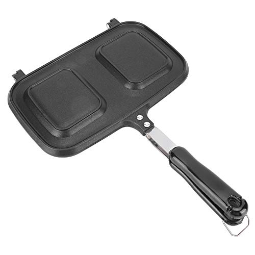 Divided Pan for Cooking, Double Sided Pan, Cast Aluminium Breakfast Double Sided Non-Stick Frying Pan, Grill Pans Egg Pan Kitchen Cooking Utensil Tool
