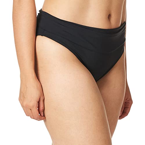 La Blanca Women's Standard Island Goddess Shirred Band Hipster Bikini Swimsuit Bottom, Black, 4 - Thumbnail 2