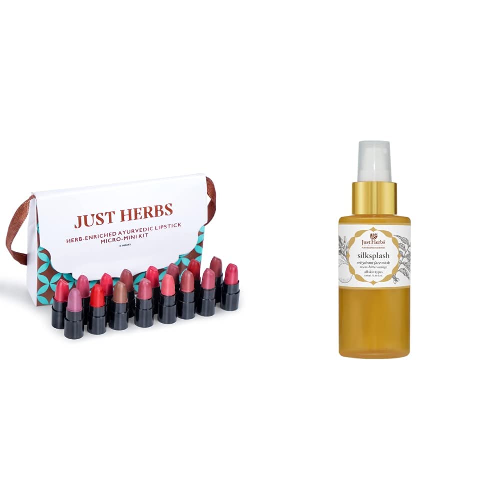 Just Herbs Ayurvedic Creamy Matte Lipstick Set38gm ( Pack of 16) & Just