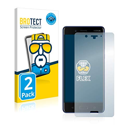 BROTECT Protector Pantalla Completa Compatible con Nokia 8 (2 Unidades) 3D Curvo