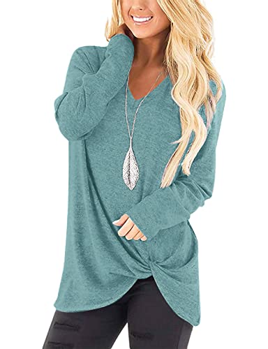 Image of SimpleFun Womens Tops and Blouses Dressy Casual Plus Size Lightweight T-shirts Sexy Shirts Light Green 3XL