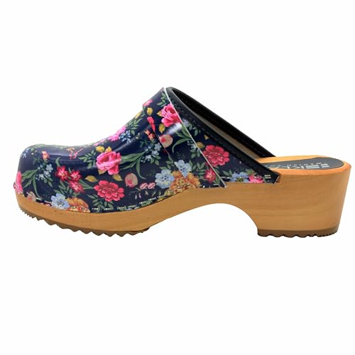 Image of Bjork Maja Wood Open Back Leather Clogs