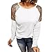 MINYA Femme T-Shirt Mode Col Rond Manches Longues Streetwear Élégant Brillant Bronzant Imprimé Tops Blouse Lâche Chemisier Hauts Casual Pull Sweatshirt