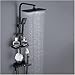 Display Thermostatic Black Bath And Shower Faucet Set Bathtub Tap With Bathroom Shelf Water Flow Produces Electricity(Chrome 4)