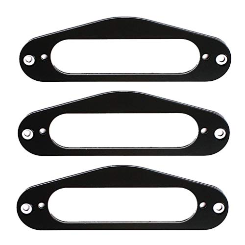 Exceart 3Pcs Guitar Single Coil Pickup Mounting Rings Frame Mounting Rings Electric Guitar Replacement Parts (Black) #TOP5