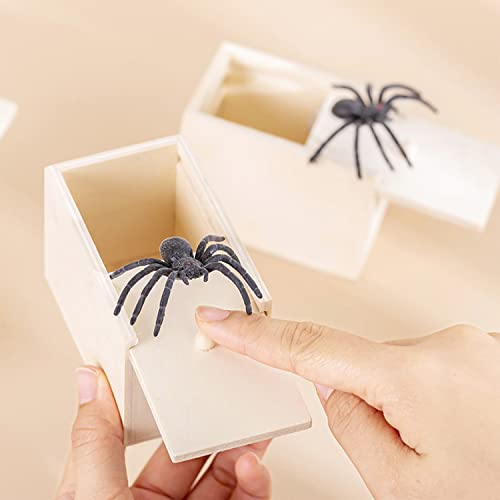 Scare Box 2 stuks fopartikel, spin in doos, prank, schertsartikel, spin, spider, voor kinderen en volwassenen, feestfavorieten, geschenken - Afbeelding 4