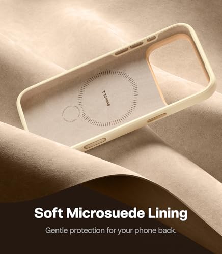 Image of TORRAS Q3 Wind for iPhone 17 Pro Case Silicone, 360 Magnetic Stand, Fit for MagSafe, Camera Control, Safe Soft Elegant Phone Case for iPhone 17 Pro 6.3'', Cream Glow