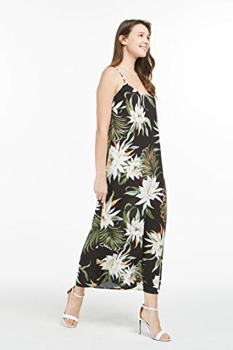 Image of Family Matching Hawaiian Clothes, Wispy Cereus Black | Lightweight 100% rayon • Family matching outfits • Tropical floral print • Beach vacations • Luaus • Cruises • Family photos