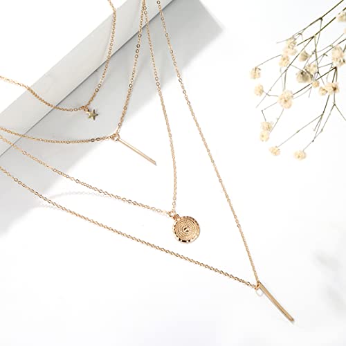 Gold-Plated Layered Necklace Set
