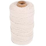 jojofuny 天然粗三股棉绳 巻き 装飾用ラッピングロープ お年賀や 包装に 耐久性あり 手芸や梱包に便利な実用的ストラップ