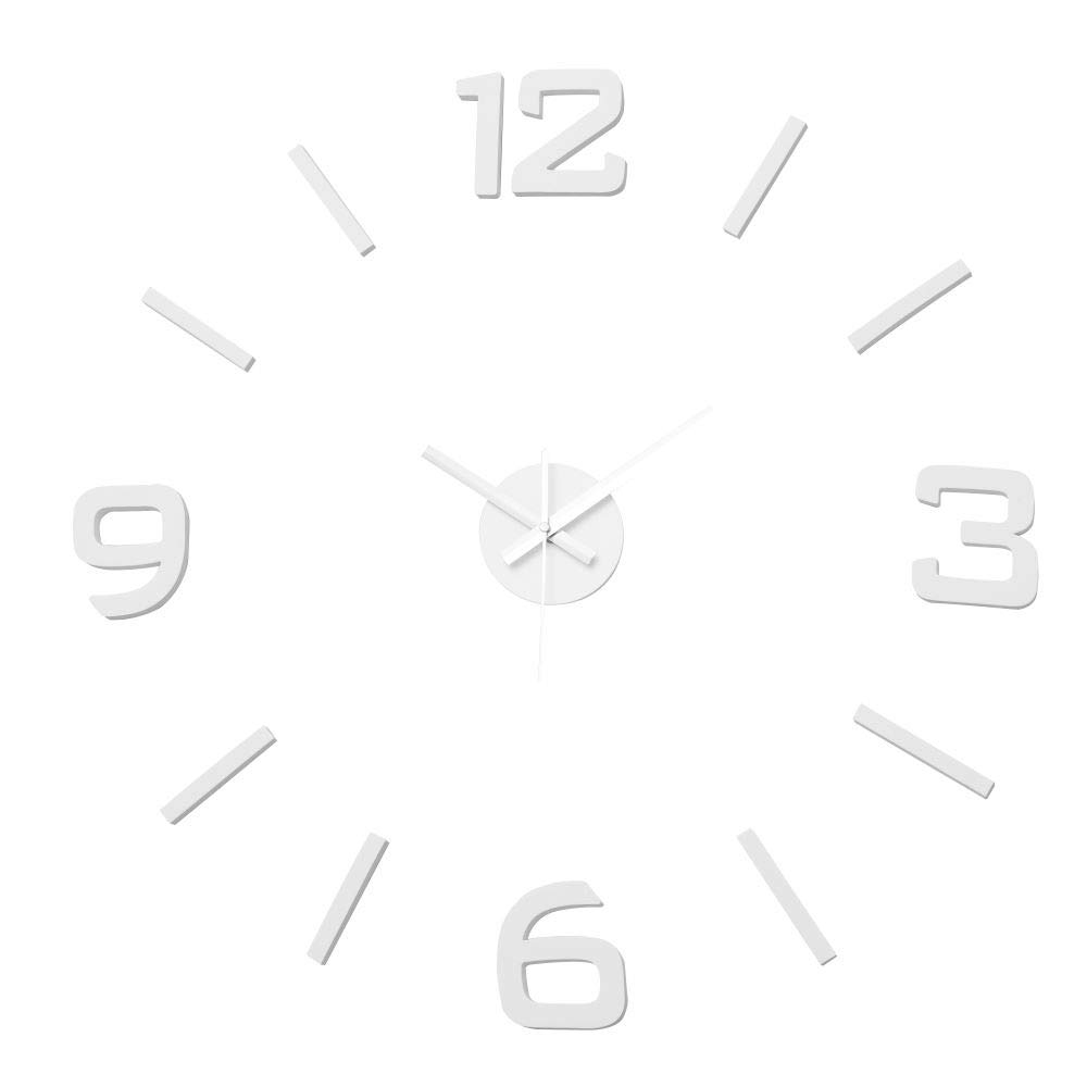 LOLAhome Reloj de Pared Adhesivo Moderno Blanco de 60 cm con números para salón y Cocina