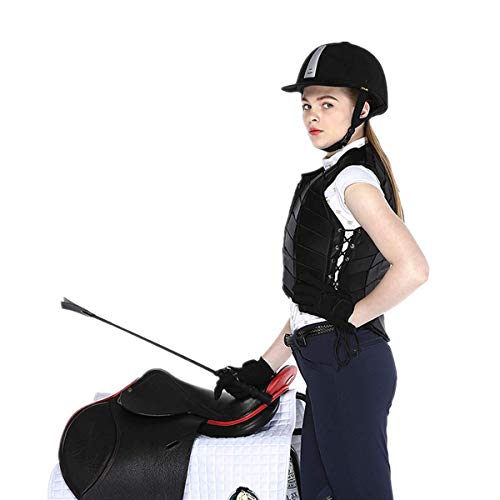 Unistrengh Equestrian Vest Professional Safety Eva Padded Horse Riding Vest Body Protector Gear Waistcoat Unisex Black Zipper Waistcoat For Adult Men Women Kids Children (X-Large) #TOP7