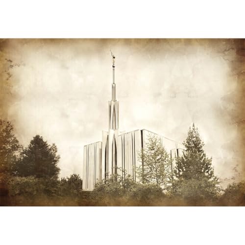Vintage Seattle LDS Temple Art And Decor For Home And Family (Unframed Rolled Print, 11x14)