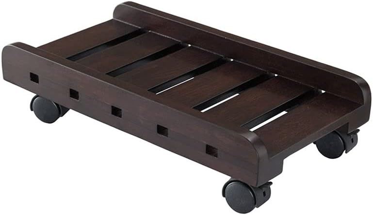 Liudan-CPU Stand CPU Bracket Desktop Host Pulley Rack Bracket With Wooden Base Bracket PC Bracket Suitable For Most PC Computer Tower Stands (color: C, Size: 7.87in)