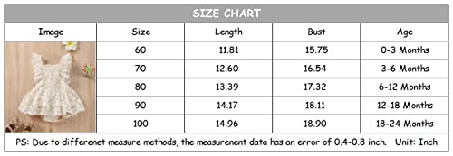 Newborn Baby Girl Lace Romper Dreamy Floral Embroidered Ruffle Princess Dress Boho Outfit Lace Beige 0-3 Months #TOP6