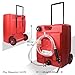 12.5 Gallon Portable Gas Fuel Tank Container Caddy On-Wheels, Transfer Siphon Pump Gasoline Diesel Storage Tank for Boats, Cars, Lawn Mowers, ATVs and More, Red