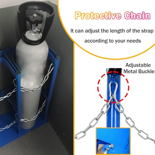 Estante Doble Independiente de Gran Altura para Tanques de oxígeno y nitrógeno, Estante Seguro para Cilindros de Gas con Tornillos para clínicas y Botellas de Gas (propano, argón,