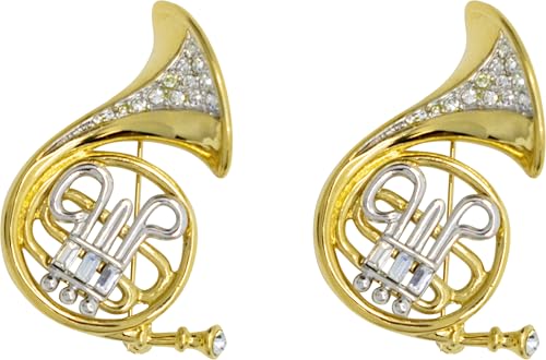 Image of Set of 2 Brooch Lapel Pins With Rhinestones