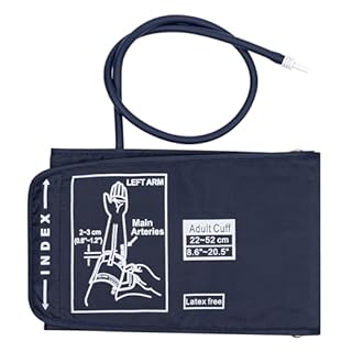 Misuratore da Braccio Pressione Sanguigna 22-52 cm con Connettore, Portatile Bracciale Misuratore Pressione per Adulti Anziani, non Inclusa Macchina (Con 4.6mm Connettore)