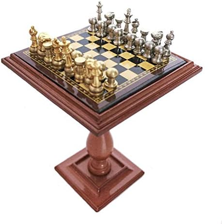 Miniature Chess Set and Table Magnet Chess Pieces 1:12 Dollhouse Accessories