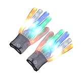 QUXVUIS Bunte LED Handschuhe verwandeln Partys mit lebendigen Lichteffekten – ideal für Raves und Konzertbühnen. Bunte, leuchtende Fingerhandschuhe für Bühnenauftritte, Typ+2