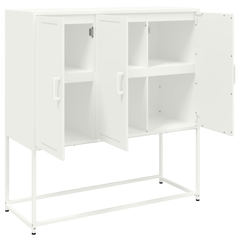vidaXL Szafka, biała, 100,5x39x107 cm, stal