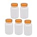 Aexit 5 Pcs gauge 120mL Capacity Empty Plastic PET Bottle w Gold Tone Metal Cap