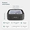 Inflatable Hot Tub Square, 4-6 Person Portable Hottub, Outdoor Spa with 130 Air Jets, Built in Heater Pump, Blow Up Tub for Relaxation, 2 Filters, Black