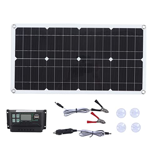 Solar Battery Charger, 250W Monocrystalline Solar Panel Kit Dual USB