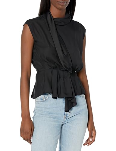 Tome Rent the Runway Pre-Loved Black Sash Front Blouse Black Medium
