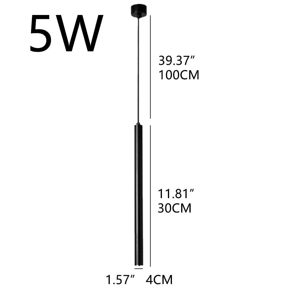 Nowoczesny kreatywny żyrandol lampa wisząca czarna pojedyncza głowica wisząca lampa nowoczesna LED aluminiowa długa rura sypialnia sufitowe oprawy cylindryczne światło/4 * 30 cm/N