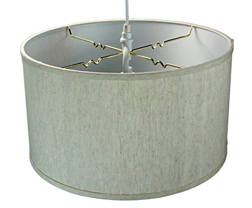 Homeconcept 1 Light Swag Plug-In Pendant 18" W Textured Oatmeal Shade, 17' White Cord #TOP4