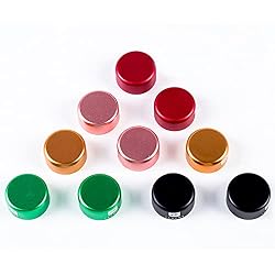 FLAMMA Metal Footswitch Toppers One-Step Installation Protection Cap for Guitar Effects Pedal Buttons Colorful 10 Pcs