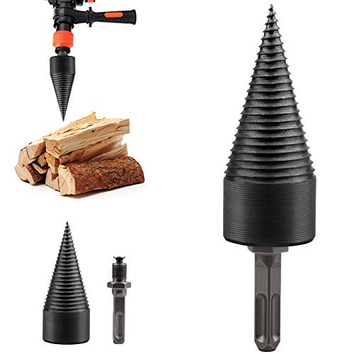 Preisvergleich Produktbild Lulalula Spalt-Holzkegel-Bohrer, strapazierfähig, Schraubkegel, Schraubendreher, Sechskantgriff, Hochgeschwindigkeits-Spiralbohrer, Brennholz, Holzspalter, Holzbrecher für den Haushalt, 38 mm