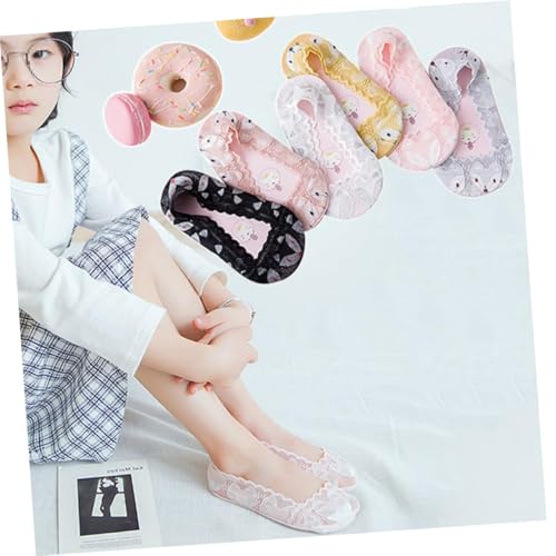 6pairs Invisible Socks Girl Low Cut Ankle Socks Cartoon Pattern s - Random Color3