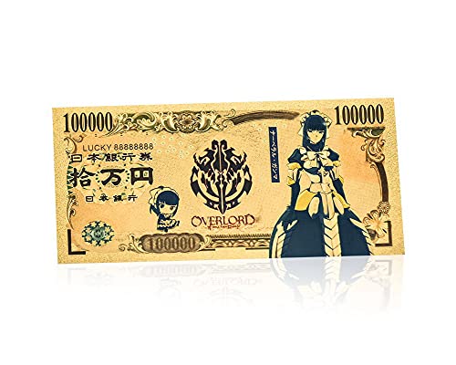 YJacuing Anime Overlord Gold Coated Banknote, Limited Edition Collectible Bill Bookmark (5 PCS Collection) - Thumbnail 5