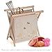 Hobby Gift Collapsible Yarn Caddy, Foldable Knitting & Crochet Storage Organiser with Wooden Frame and Fabric Bag