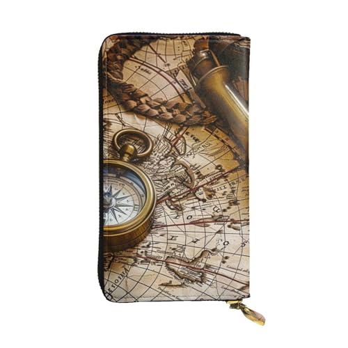 Portefeuille en cuir femme avec fermeture éclair porte-monnaie voyage noir
