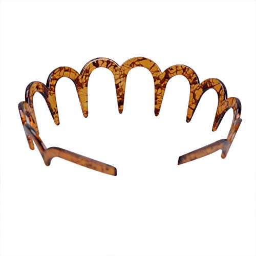 Fodattm 2Pcs Zig Zag Shark Tooth Hairband Plastic Headband Hair Comb Women Hair Hoop Hair Accessories (D#) #TOP6