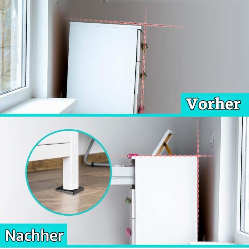 Foto von Wedge-Unterlegscheiben zum Nivellierung - 36-Teiliges Set, Starke Tischkeile, Heimwerker-Nivellieren für Möbel, Tisch, Stuhl, Schrank, Tischbeine, Restaurants - Verstellbare -Möbel-Nivellierer