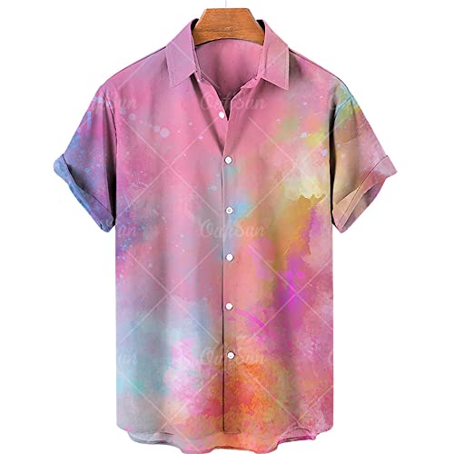 Chemise de plage à manches courtes séchage rapide, haut hawaïen respirant boutonné pour homme