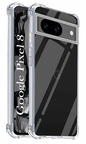 Image of Jkobi Back Cover Case for Google Pixel 8 (Shockproof Crystal Clear Anti Yellow Case | Drop & Camera Protection | Hard Polycarbonate)