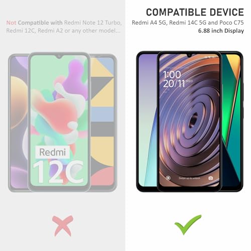 Image of Mr.Shield Top-Notch HD+ Tempered Glass Screen Protector Guard for Redmi A4 / 14C and Poco C75 (6.88 Inch), 9H Hardness, Military Grade Protection, Easy Installation kit